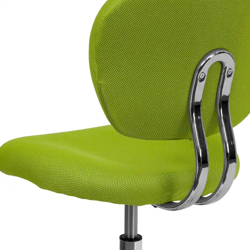 Chaise de bureau pivotante à roulettes, dossier mi-hauteur en maille filet, rembourrée, avec piètement chromé