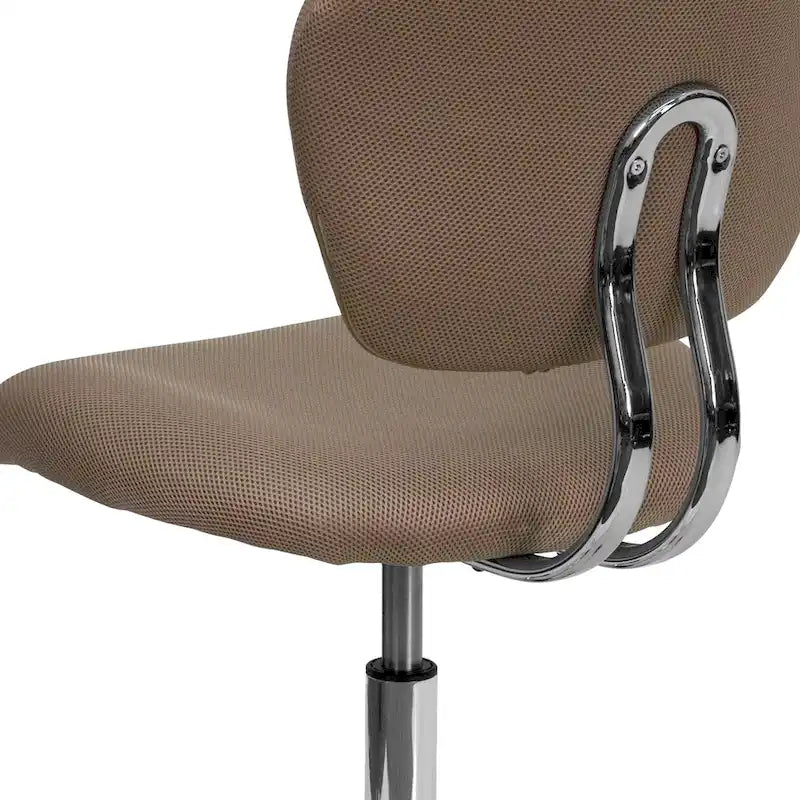 Chaise de bureau pivotante à roulettes, dossier mi-hauteur en maille filet, rembourrée, avec piètement chromé