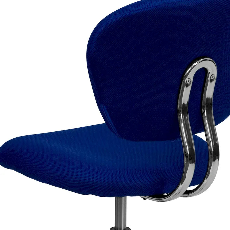 Chaise de bureau pivotante à roulettes, dossier mi-hauteur en maille filet, rembourrée, avec piètement chromé