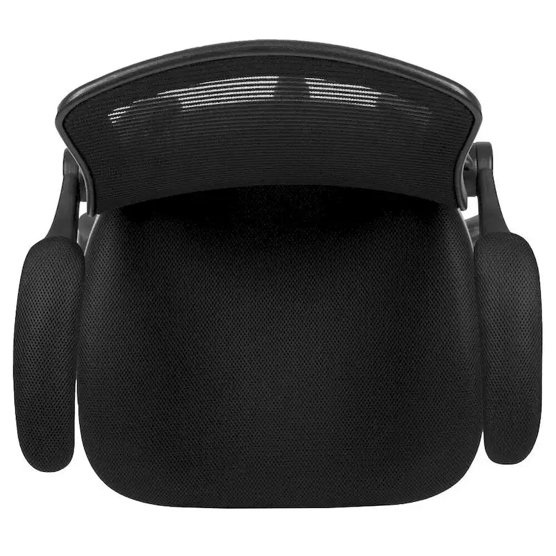Chaise de bureau ergonomique mi-dossier en maille avec anneau repose-pieds et accoudoirs relevables