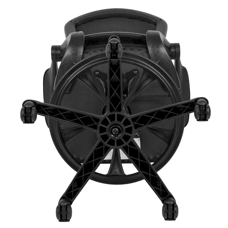 Chaise de bureau ergonomique mi-dossier en maille avec anneau repose-pieds et accoudoirs relevables