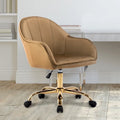 Chaise de bureau Porthos Home Xenos en velours avec piètement chromé doré