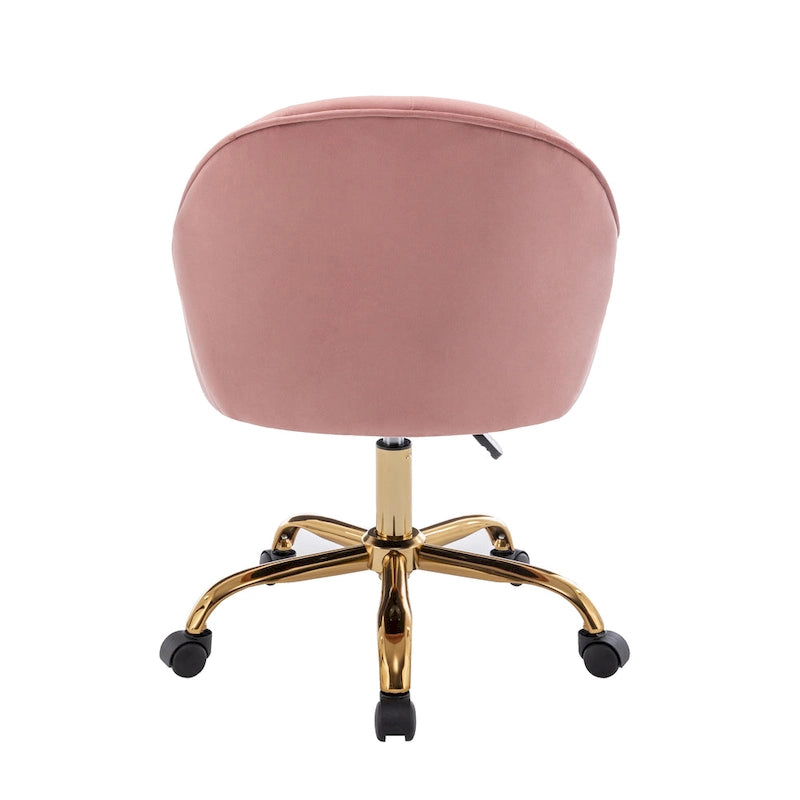 Chaise de bureau Porthos Home Xenos en velours avec piètement chromé doré