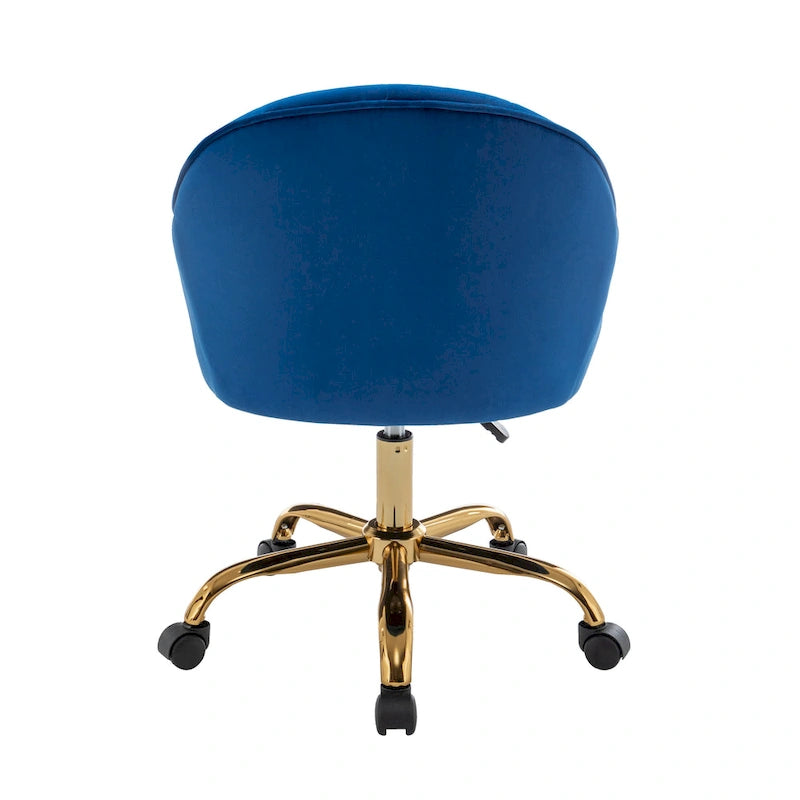 Chaise de bureau Porthos Home Xenos en velours avec piètement chromé doré