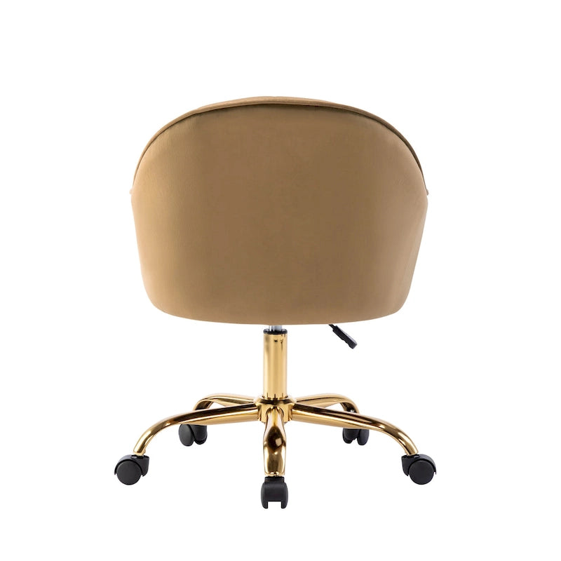 Chaise de bureau Porthos Home Xenos en velours avec piètement chromé doré
