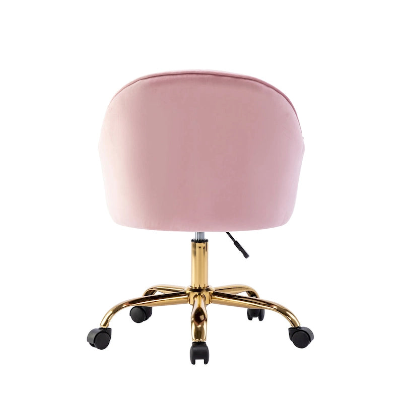 Chaise de bureau Porthos Home Xenos en velours avec piètement chromé doré