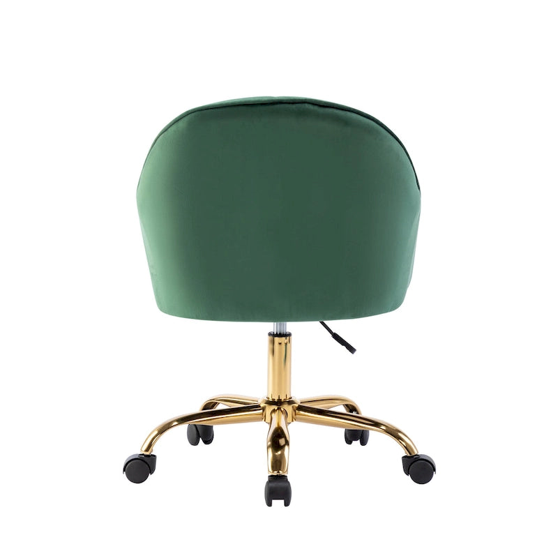 Chaise de bureau Porthos Home Xenos en velours avec piètement chromé doré