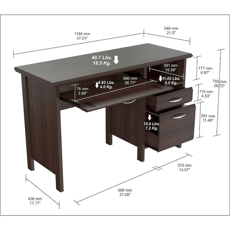 Bureau informatique Copper Grove Mollice Softform Espresso