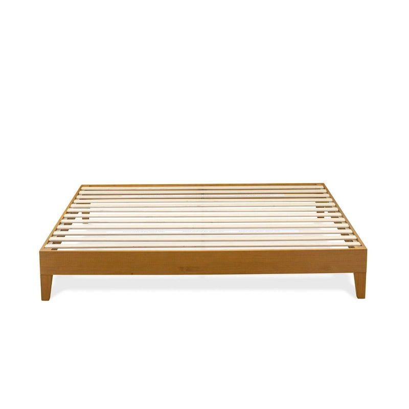 East West Furniture Lit Plateforme King avec 4 Pieds en Bois Massif et 2 Pieds Centraux Supplémentaires (Options de Couleurs du Cadre de Lit)
