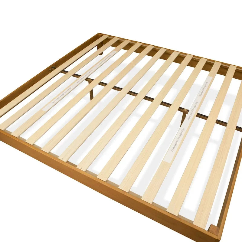 East West Furniture Lit Plateforme King avec 4 Pieds en Bois Massif et 2 Pieds Centraux Supplémentaires (Options de Couleurs du Cadre de Lit)