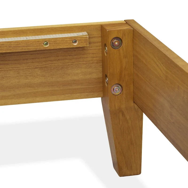 East West Furniture Lit Plateforme King avec 4 Pieds en Bois Massif et 2 Pieds Centraux Supplémentaires (Options de Couleurs du Cadre de Lit)