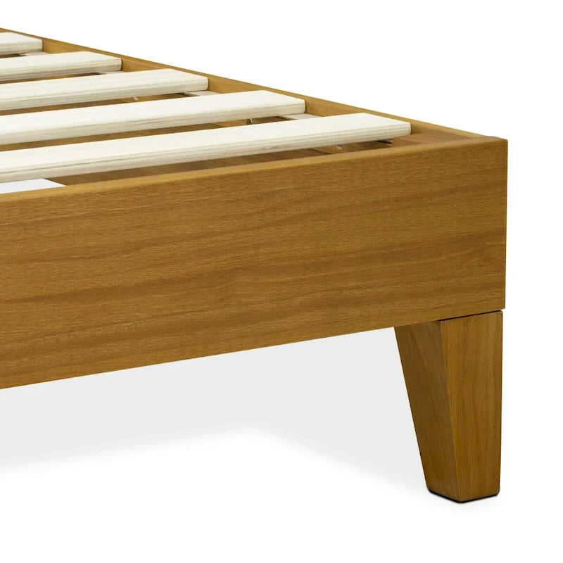 East West Furniture Lit Plateforme King avec 4 Pieds en Bois Massif et 2 Pieds Centraux Supplémentaires (Options de Couleurs du Cadre de Lit)