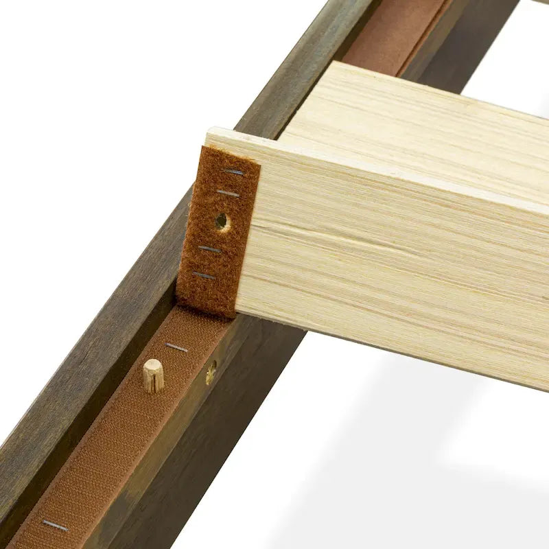 East West Furniture Lit Plateforme King avec 4 Pieds en Bois Massif et 2 Pieds Centraux Supplémentaires (Options de Couleurs du Cadre de Lit)
