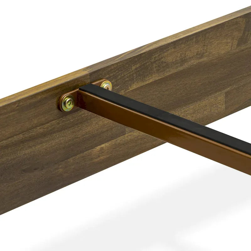 East West Furniture Lit Plateforme King avec 4 Pieds en Bois Massif et 2 Pieds Centraux Supplémentaires (Options de Couleurs du Cadre de Lit)