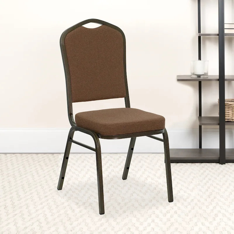 Chaise de banquet empilable à dossier en forme de couronne