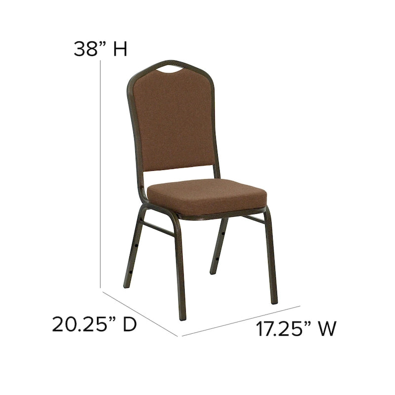 Chaise de banquet empilable à dossier en forme de couronne