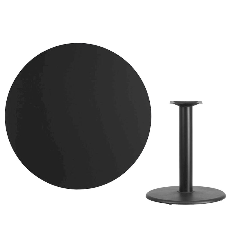 Plateau de table stratifié rond de 42 avec base de table ronde de 24