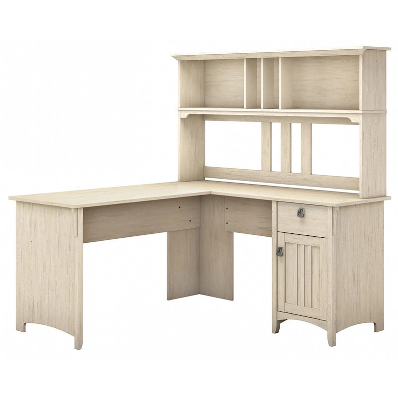 Bureau d'angle en L 60W Salinas de Bush Furniture avec armoire de rangement