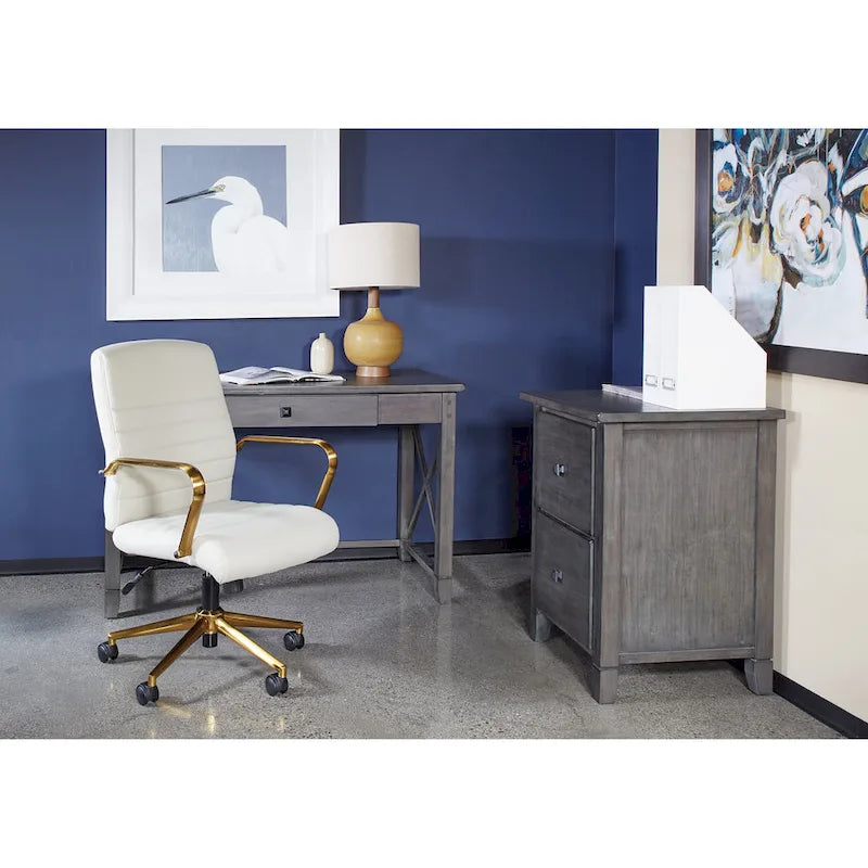 Bureau Hillsboro finition gris patiné