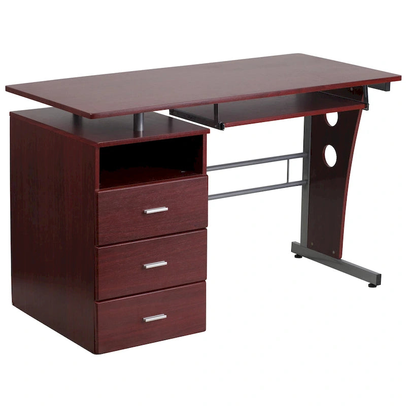 Bureau informatique 3 tiroirs avec tablette clavier