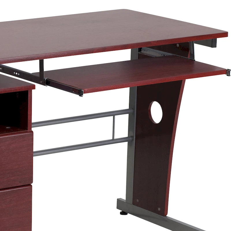 Bureau informatique 3 tiroirs avec tablette clavier