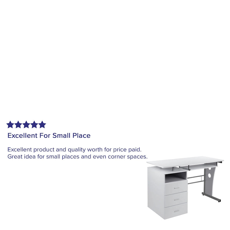 Bureau informatique 3 tiroirs avec tablette clavier