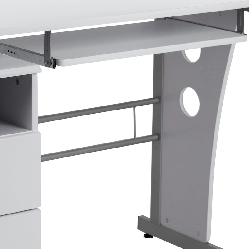 Bureau informatique 3 tiroirs avec tablette clavier