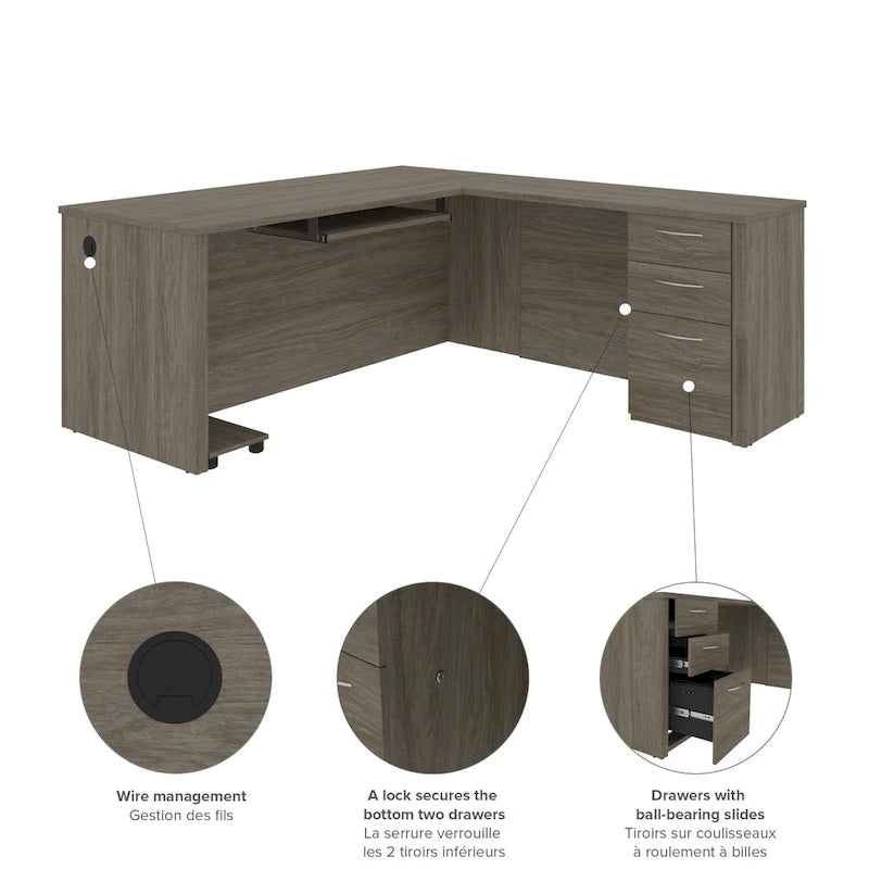 Bureau en L Bestar Embassy de 71 pouces