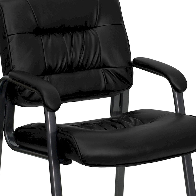 Fauteuil de réception en cuir souple LeatherSoft avec cadre gris titane