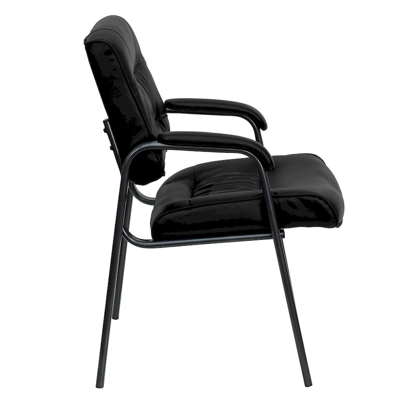 Fauteuil de réception en cuir souple LeatherSoft avec cadre gris titane