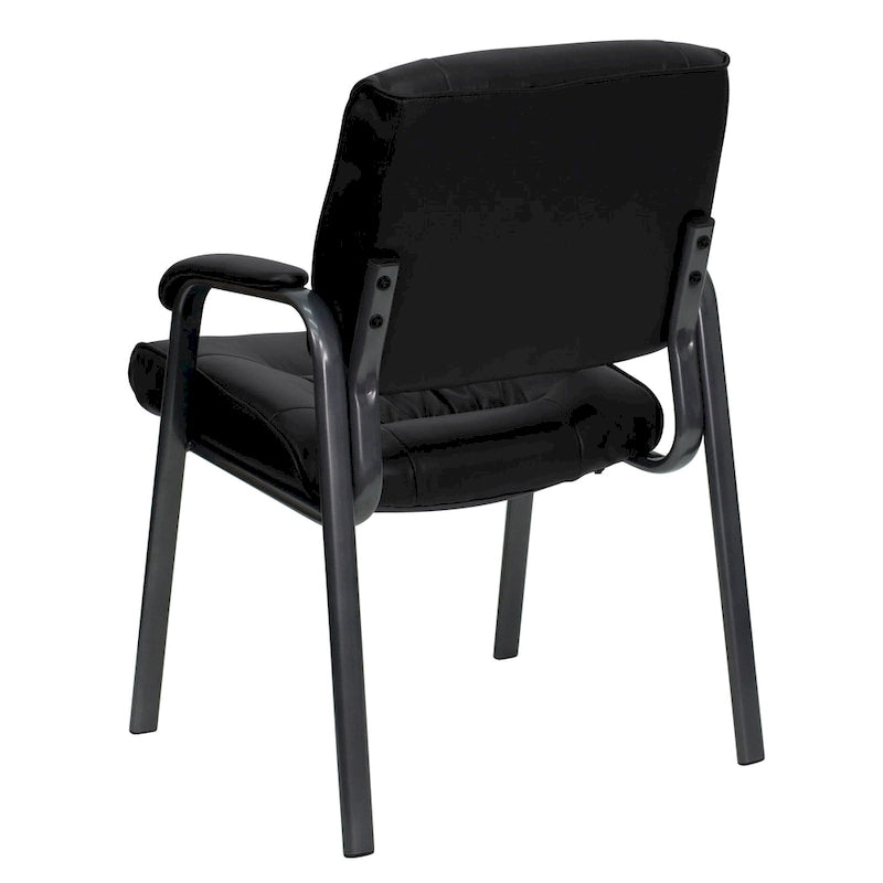 Fauteuil de réception en cuir souple LeatherSoft avec cadre gris titane