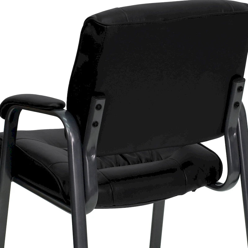 Fauteuil de réception en cuir souple LeatherSoft avec cadre gris titane
