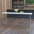 Table de formation pliable en plastique de 45,7 cm L x 182,9 cm P, surface blanche granitée
