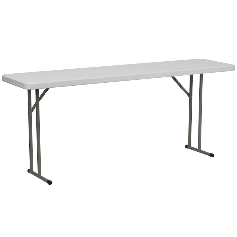 Table de formation pliable en plastique de 45,7 cm L x 182,9 cm P, surface blanche granitée