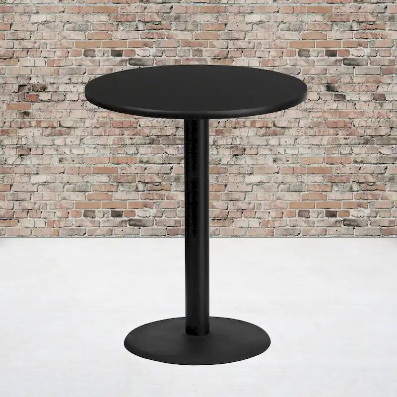 36 Round Laminate Table Top with 24 Round Bar Height Table Base