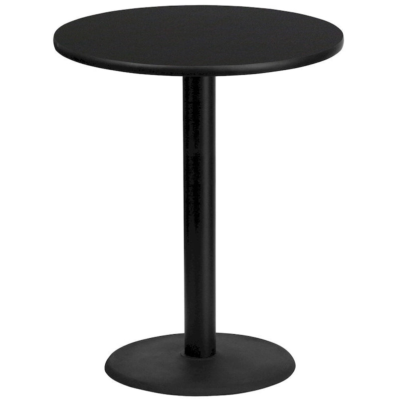 Plateau de table stratifié rond de 36 po avec base de table ronde de hauteur bar de 24 po