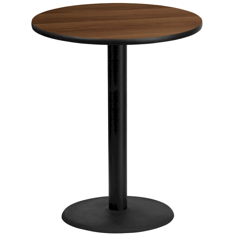 Plateau de table stratifié rond de 36 po avec base de table ronde de hauteur bar de 24 po