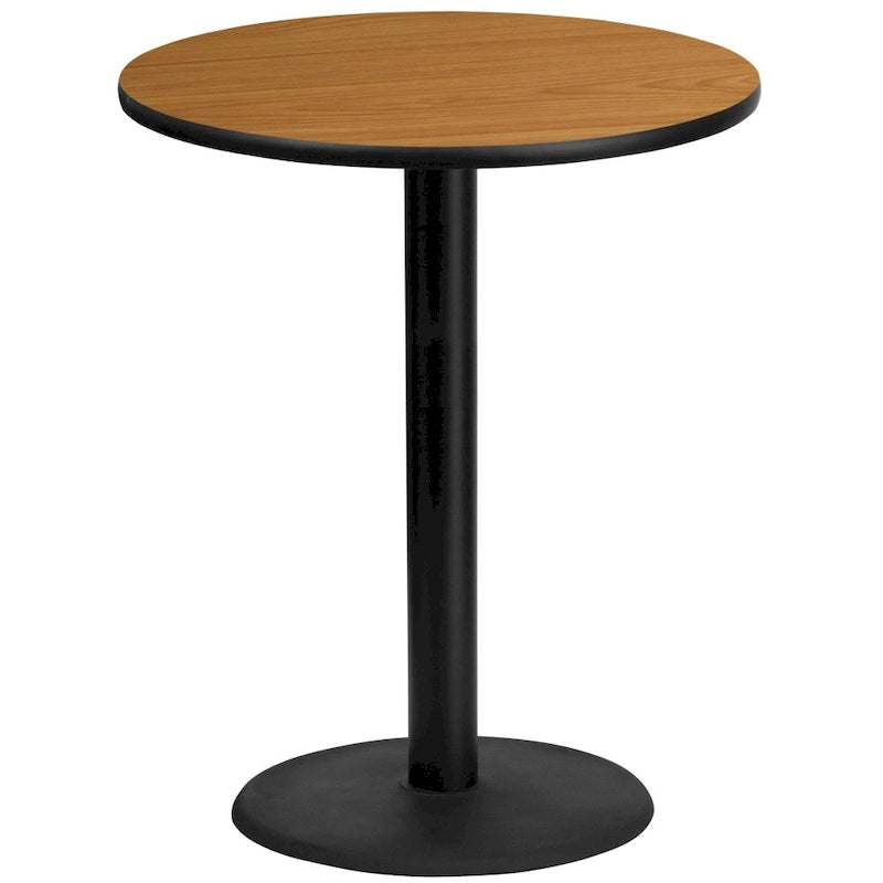 Plateau de table stratifié rond de 36 po avec base de table ronde de hauteur bar de 24 po