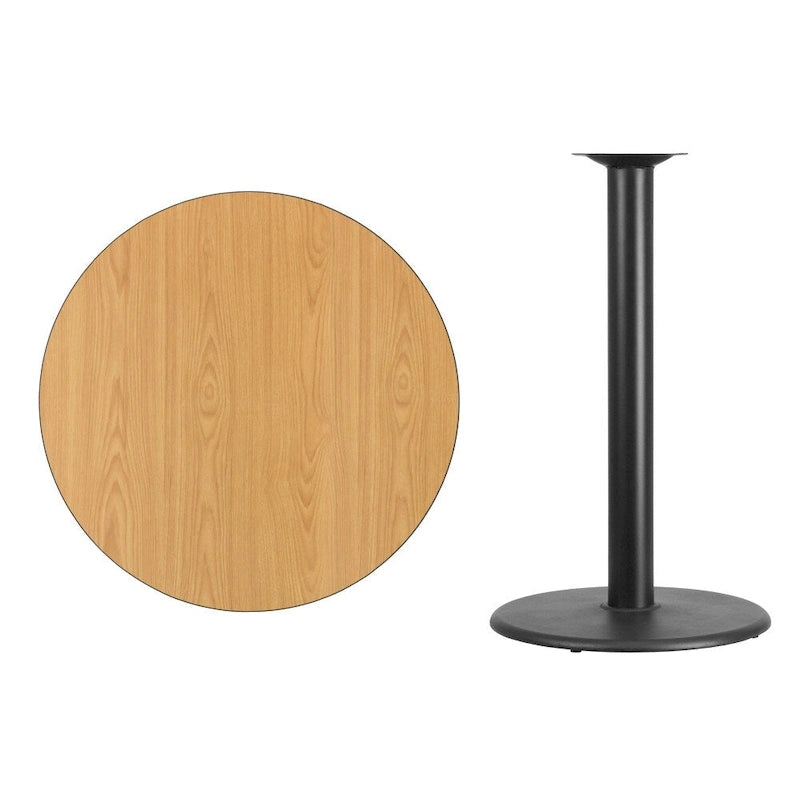 Plateau de table stratifié rond de 36 po avec base de table ronde de hauteur bar de 24 po