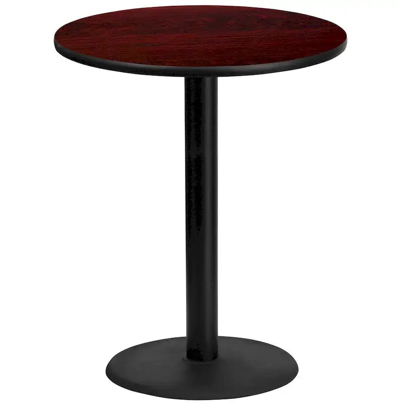 Plateau de table stratifié rond de 36 po avec base de table ronde de hauteur bar de 24 po