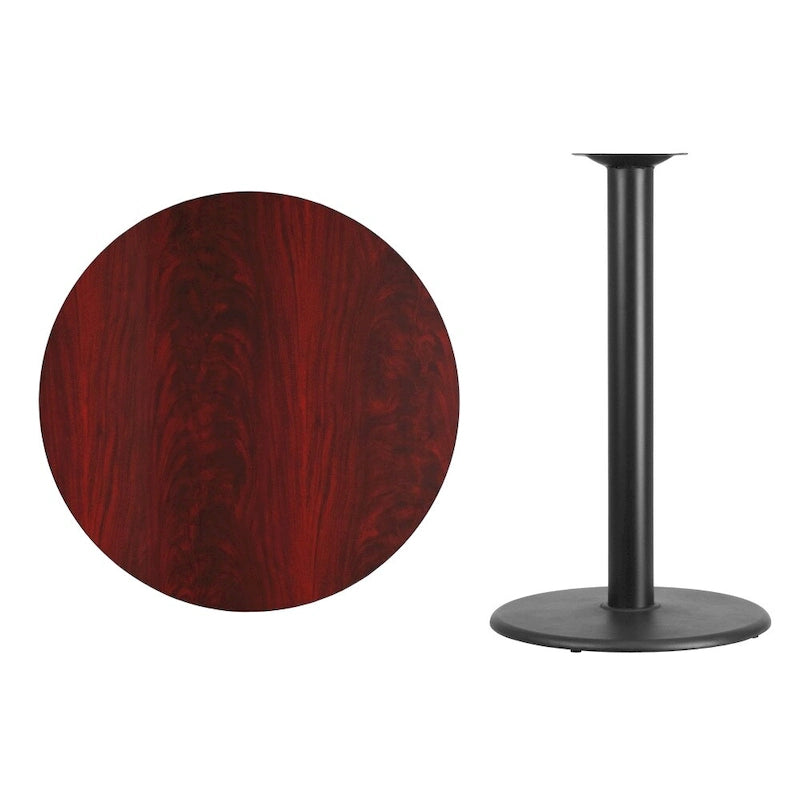 Plateau de table stratifié rond de 36 po avec base de table ronde de hauteur bar de 24 po