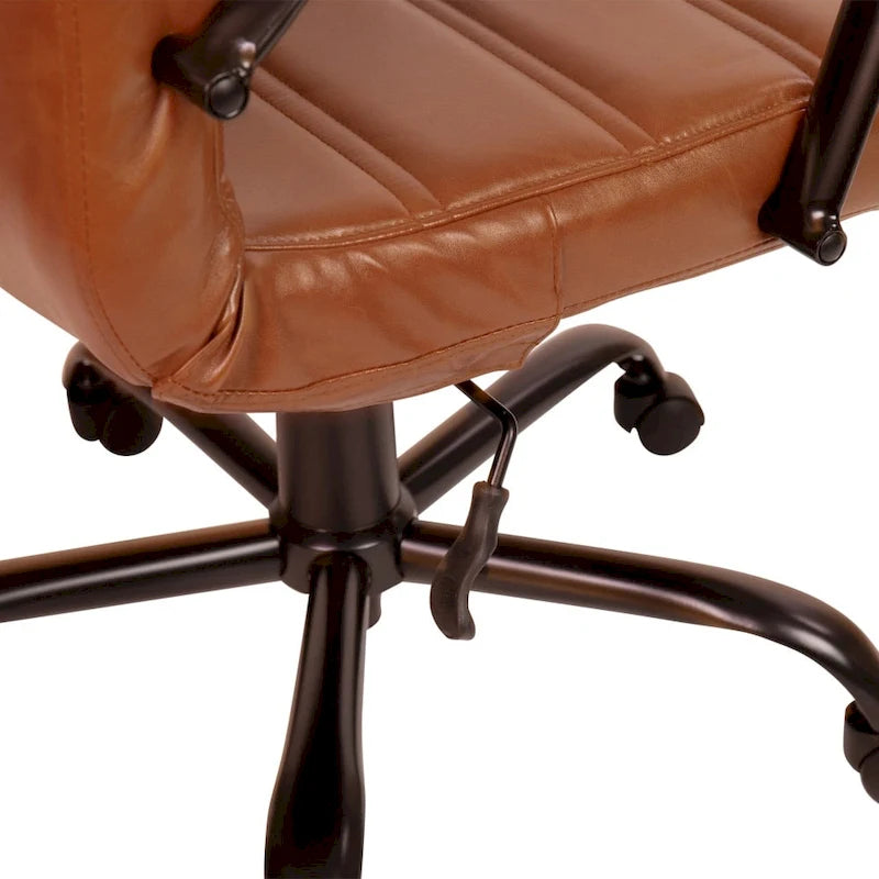 Fauteuil de bureau pivotant en cuir synthétique avec dossier mi-haut
