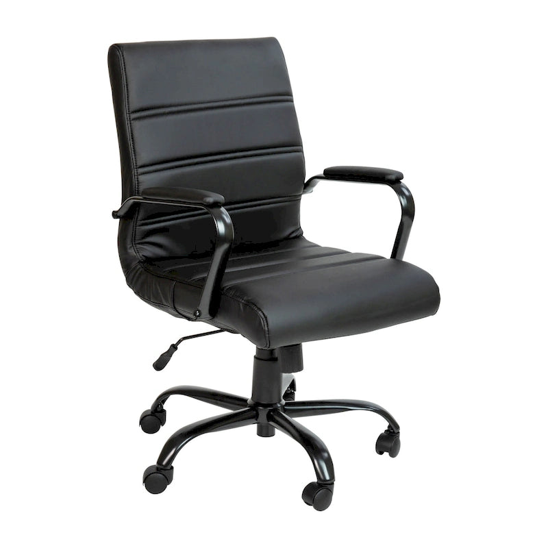 Fauteuil de bureau pivotant en cuir synthétique avec dossier mi-haut