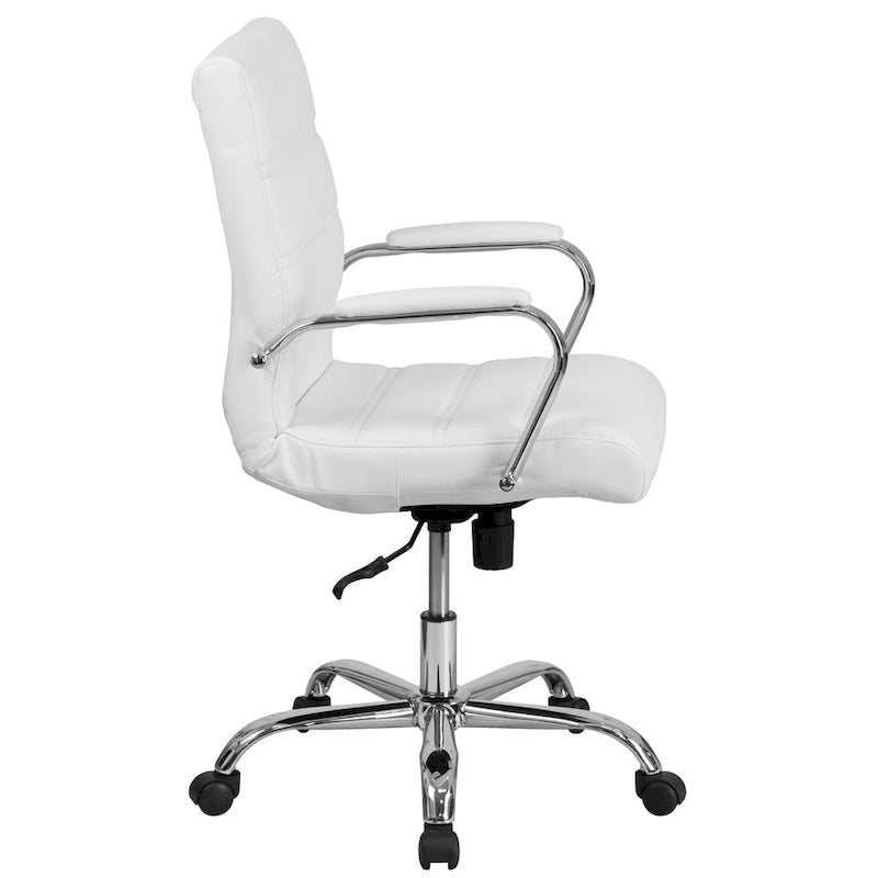 Fauteuil de bureau pivotant en cuir synthétique avec dossier mi-haut