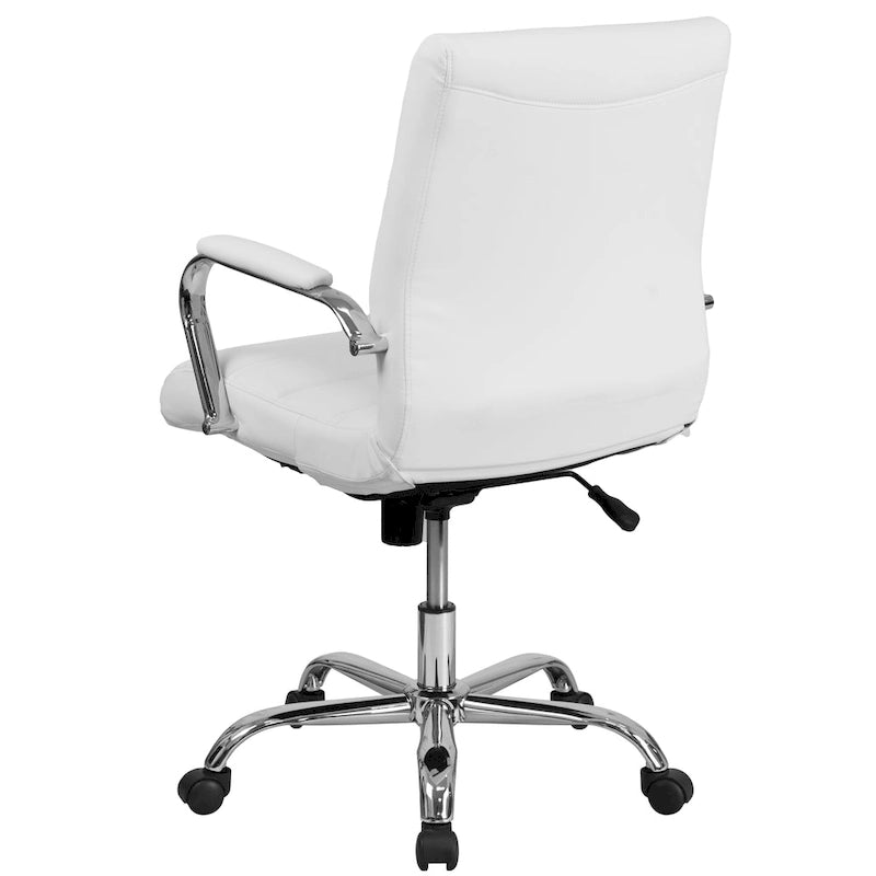 Fauteuil de bureau pivotant en cuir synthétique avec dossier mi-haut