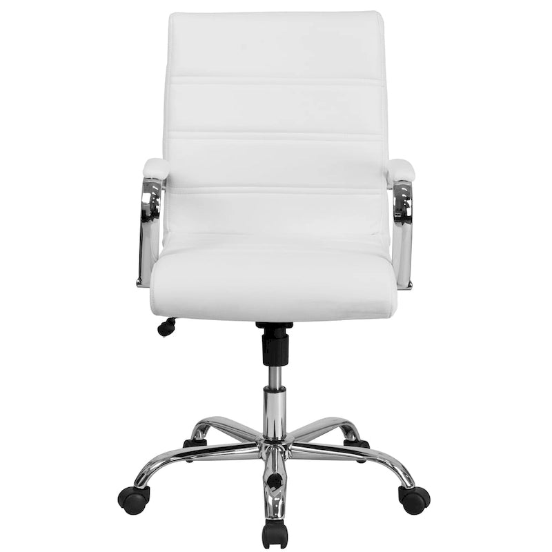 Fauteuil de bureau pivotant en cuir synthétique avec dossier mi-haut