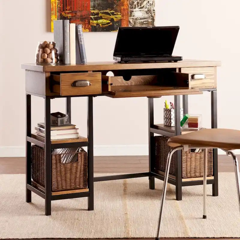 Bureau en bois industriel SEI Furniture Dandelion