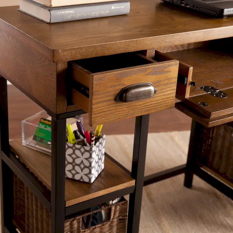 Bureau en bois industriel SEI Furniture Dandelion