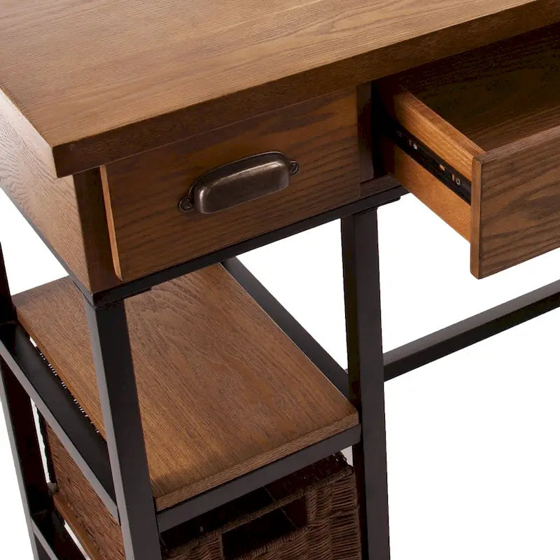 Bureau en bois industriel SEI Furniture Dandelion