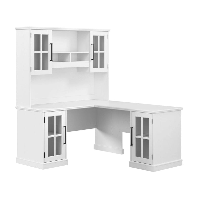 Bureau en L Westbrook 60 W avec huche et rangement de Bush Furniture